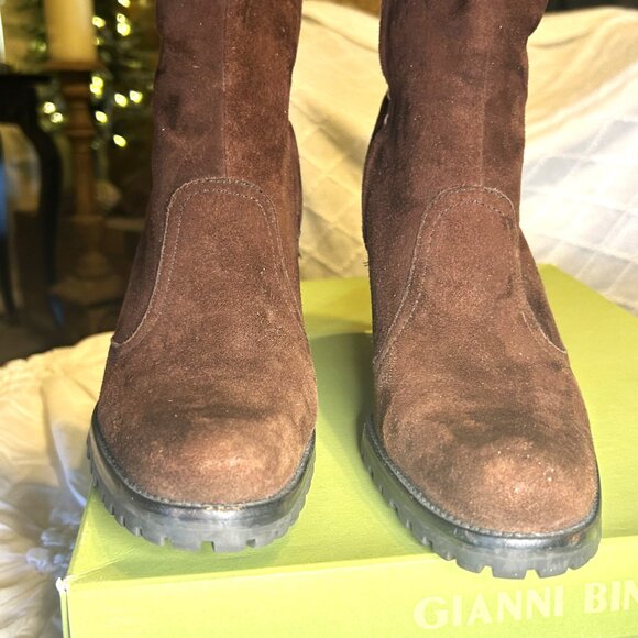 Giani Bernini Raisin Brown Boots Inner Zip Like New size 9.5 - Picture 9 of 11